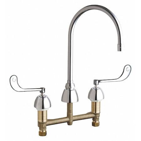 Chicago Faucet Concealed Kitchen Sink Faucet, Manual, 8" Mount, Commercial 201-AGN8AE35-319AB