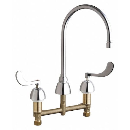 Chicago Faucet Concealed Kitchen Sink Faucet, Manual, 8" Mount, Commercial 201-AGN8AE35-317AB