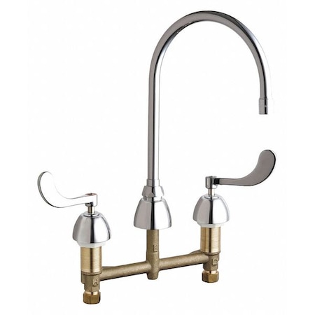 Chicago Faucet Concealed Kitchen Sink Faucet, Manual, 8" Mount, Commercial 201-G8AE35-317XKAB