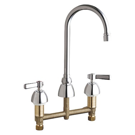 Chicago Faucet Kitchen Sink Faucet, Manual, 8" Mount, Commercial 201-RSGN2AE35VAB