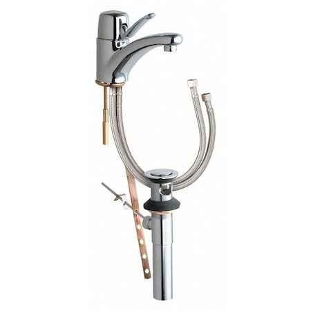 Chicago Faucet Single Handle 1 Hole Bathroom Faucet, Chrome plated 2201-ABCP