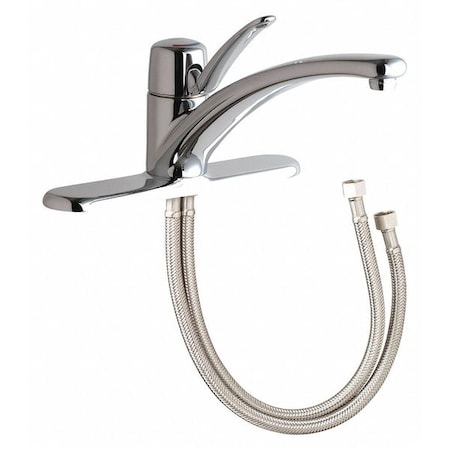 Chicago Faucet Low Arc Kitchen Faucet, Manual, Single Hole Only Mount, 1 Hole Commercial 2300-8ABCP