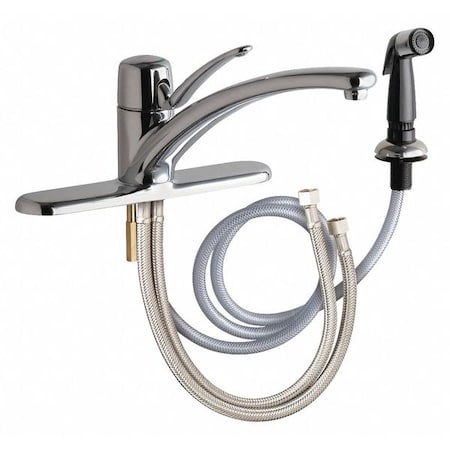 Chicago Faucet Manual Single Lever Hot And Cold Water, 8" Mount, Chrome plated 1 Hole 2301-8ABCP