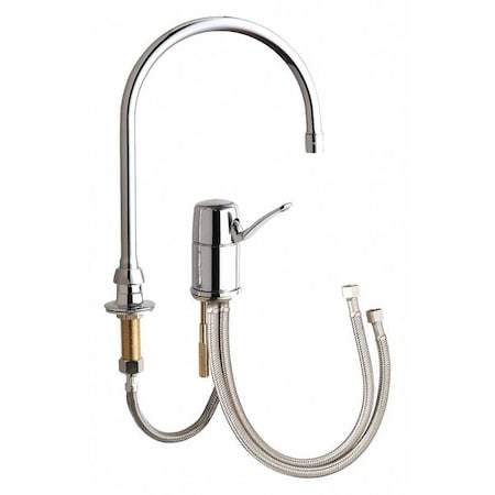 Chicago Faucet Manual Bathroom Faucet, 6" Mount, Chrome plated 2 Hole 2302-GN8AE3ABCP