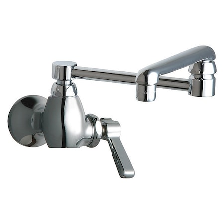 Chicago Faucet Single Handle Single Sink Faucet, Chrome plated 1 Hole 332-DJ13ABCP