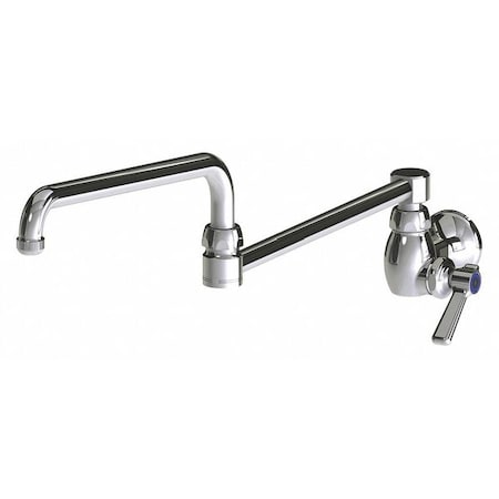 Chicago Faucet Single Supply Sink Faucet, Single Hole Mount, Chrome plated 1 Hole 332-DJ24ABCP