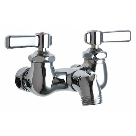 Chicago Faucet Dual-Handle Service Sink Faucet, 3-3/8" Mount, Chrome plated 305-LEA