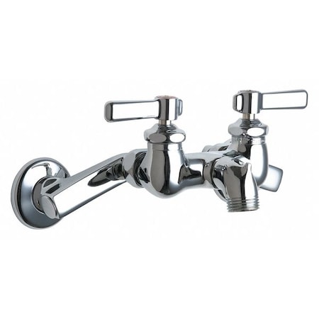 Chicago Faucet Manual Hot And Cold Water Sink Faucet, 3" - 8-3/8" Mount, Chrome plated 305-RXKCP
