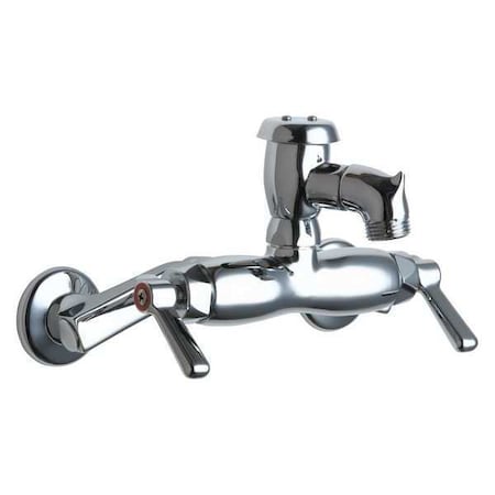 Chicago Faucet Manual Hot And Cold Water Sink Faucet, 3" - 8-3/8" Mount, Chrome plated 305-VBRCP