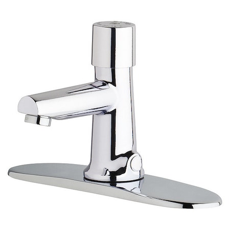 Chicago Faucet Metering Hot And Cold Water Metering Mixing, 8" Mount, Chrome plated 3501-8E2805ABCP