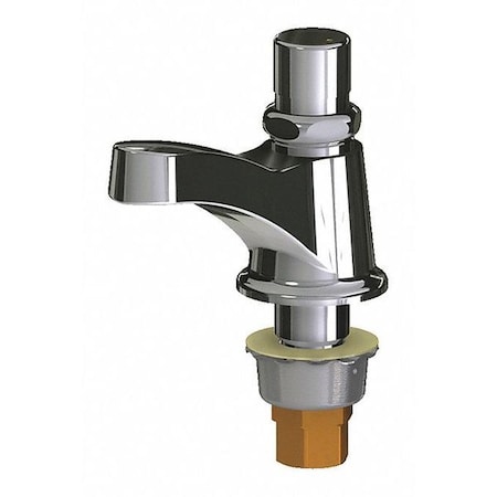 Chicago Faucet Metering Single Faucet Metering, Single Hole Mount, Chrome plated 1 Hole 333-SLOLEOPSHAB
