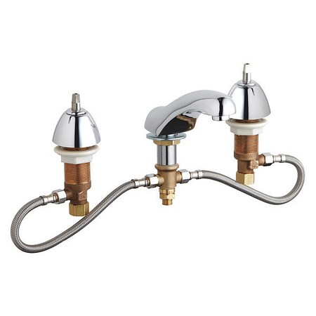 Chicago Faucet Manual Bathroom Faucet, 6" - 26" Mount, Chrome plated 404-HZLEHAB