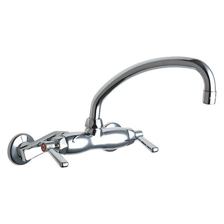 Chicago Faucet Manual Hot And Cold Water Sink Faucet, 3" - 8-3/8" Mount, Chrome plated 445-L9ABCP