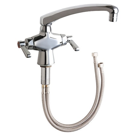 Chicago Faucet Manual Bathroom Faucet, Single Hole Mount, Chrome plated 1 Hole 51-L8ABCP