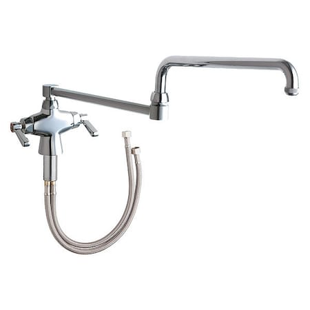 Chicago Faucet Manual Hot And Cold Water Mixing Sink Faucet, Single Hole Mount, Chrome plated 1 Hole 50-DJ24ABCP