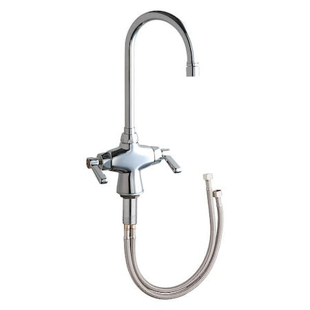 Chicago Faucet Manual Hot And Cold Water Mixing Sink Faucet, Single Hole Mount, Chrome 1 Hole 50-E2805-5ABCP