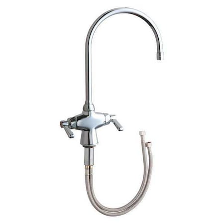 Chicago Faucet Manual Hot And Cold Water Mixing Sink Faucet, Single Hole Mount, Chrome plated 1 Hole 50-GN8AE3ABCP