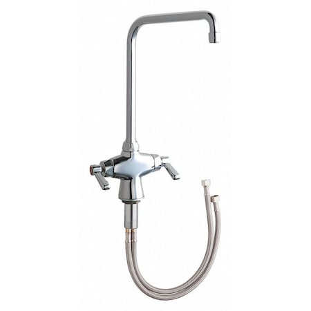 Chicago Faucet Manual Sink Faucet, Single Hole Mount, Chrome plated 1 Hole 50-HA8ABCP