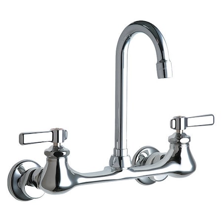 Chicago Faucet Manual Sink Faucet, 7-1/4" - 8-3/4" Mount, Chrome plated 540-LDGN1AE3ABCP