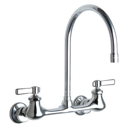 Chicago Faucet Manual Hot And Cold Water Sink Faucet, 7-1/4" - 8-3/4" Mount, Chrome plated 540-LDGN8AE3ABCP