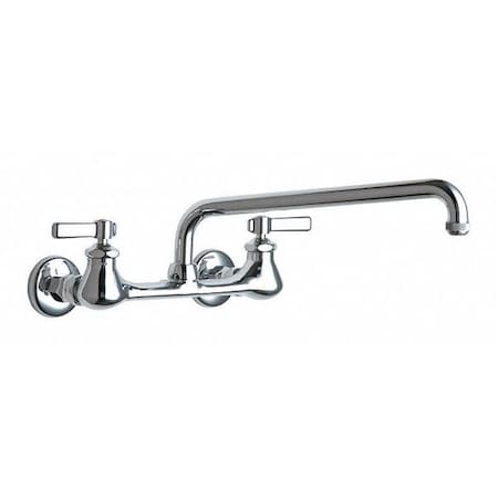 Chicago Faucet Dual-Handle Hot And Cold Water Sink Faucet, 8" Mount, Chrome plated 540-LDL12E1WXFABCP