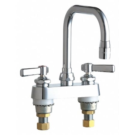 Chicago Faucet Manual Sink Faucet, 4" Mount, Chrome plated 526-E3ABCP