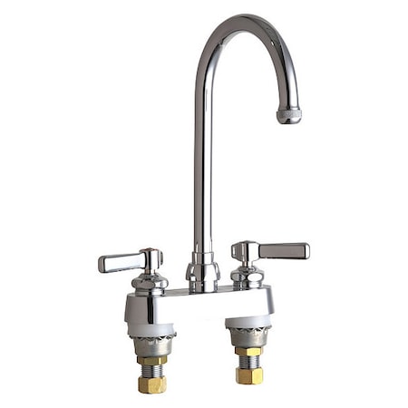 Chicago Faucet Manual Hot And Cold Water Sink Faucet, 4" Mount, Chrome plated 526-GN2AE1ABCP