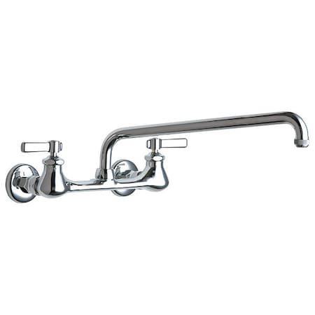 Chicago Faucet Manual Service Sink Faucet, 8" Mount, Chrome plated 540-LDL15E1WXFABCP