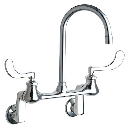 Chicago Faucet Manual Sink Faucet, 3" - 13" Mount, Chrome plated 631-RGN2AE3ABCP