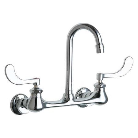 Chicago Faucet Manual Hot And Cold Water Sink Faucet, 7-1/4" - 8-3/4" Mount, Chrome 2 Hole 631-E35ABCP
