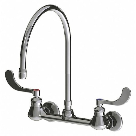 Chicago Faucet Dual-Handle Bathroom Faucet, 7-1/4" to 8-3/4" Adjustable Mount, Chrome plated 631-GN10AE3SWGABCP