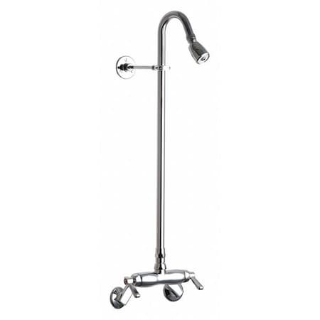 Chicago Faucet Exposed Two Handle Shower Fitting, Polished Chrome, Wall 756-CP