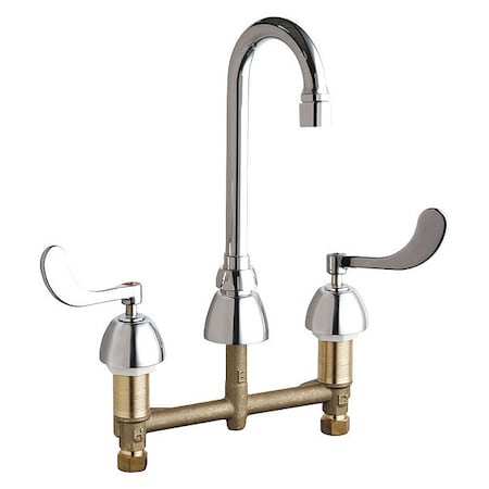 Chicago Faucet Concealed Kitchen Sink Faucet, Manual, 8" Mount, Commercial 786-GN1AE3VPAABCP
