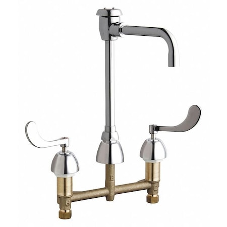 Chicago Faucet Dual-Handle Service Sink Faucet, 8" Mount, Chrome plated 786-GN2BVBCP