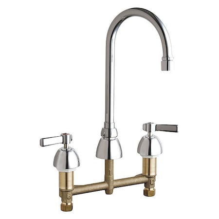 Chicago Faucet Manual Bathroom Faucet, 8" Mount, Chrome plated 786-E3-369VPAABCP