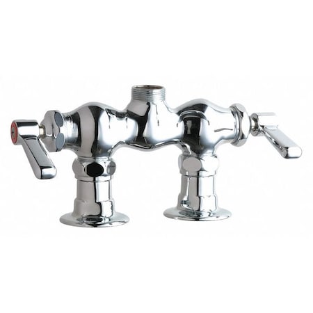 Chicago Faucet Dual-Handle Sink Faucet, 3-3/8" Mount, Chrome plated 772-LESAB
