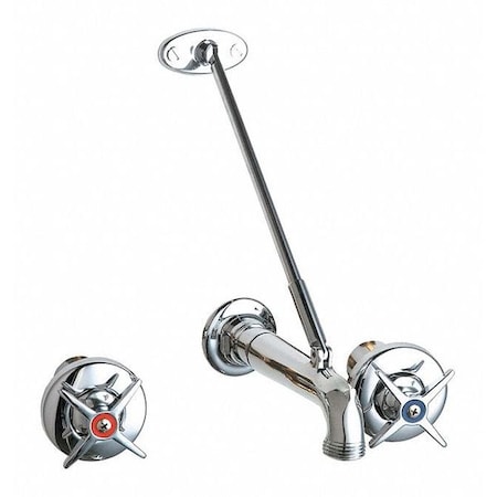 Chicago Faucet Manual Concealed Hot And Cold Water Sink, 8" Mount, Chrome plated 782-CP