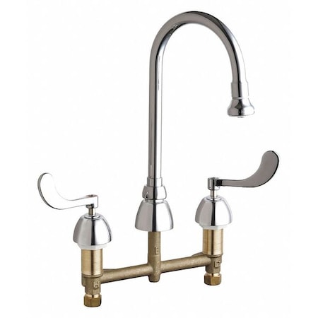 Chicago Faucet Manual Bathroom Faucet, 8" Mount, Chrome plated 786-245ABCP