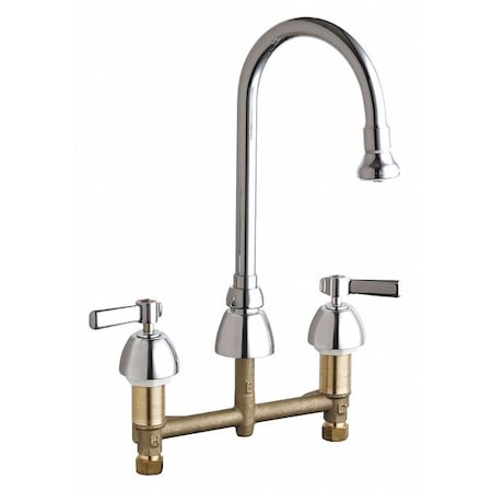 Chicago Faucet Manual Bathroom Faucet, 8" Mount, Chrome plated 786-369ABCP