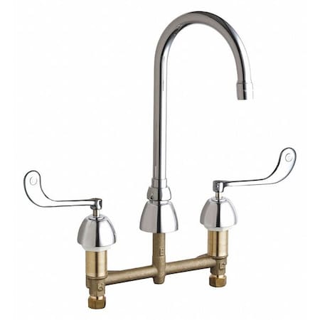 Chicago Faucet Manual Bathroom Faucet, 8" Mount, Chrome plated 786-E3-319XKABCP