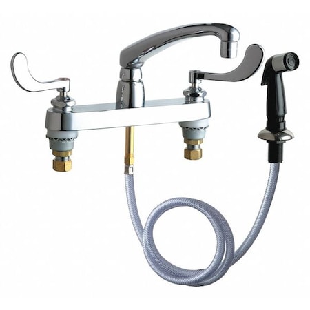 Chicago Faucet Manual Sink Faucet, 8" Mount, Chrome plated 1102-317ABCP