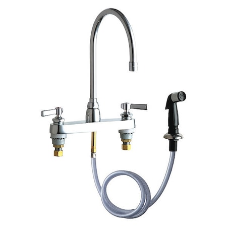 Chicago Faucet Manual Sink Faucet, 8" Mount, Chrome plated 1102-GN8AE3-369AB