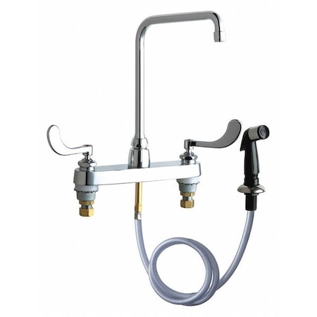 Chicago Faucet Manual Bathroom Faucet, 8" Mount, Chrome plated 1102-HA8-317ABCP