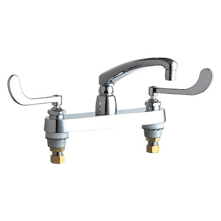 Chicago Faucet Manual Sink Faucet, 8" Mount, Polished chrome 1100-319ABCP