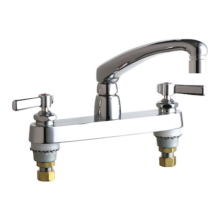 Chicago Faucet Manual Sink Faucet, 8" Mount, Chrome plated 1100-E2805-5-369AB