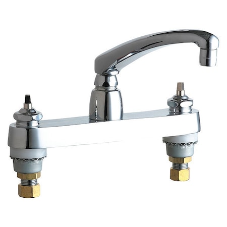 Chicago Faucet Kitchen Sink Faucet, Manual, 8" Mount, Commercial 1100-E35LEHAB