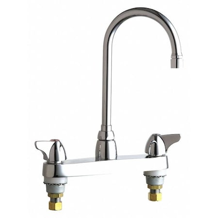 Chicago Faucet Manual Sink Faucet, 8" Mount, Chrome plated 1100-GN2AE3VXKAB