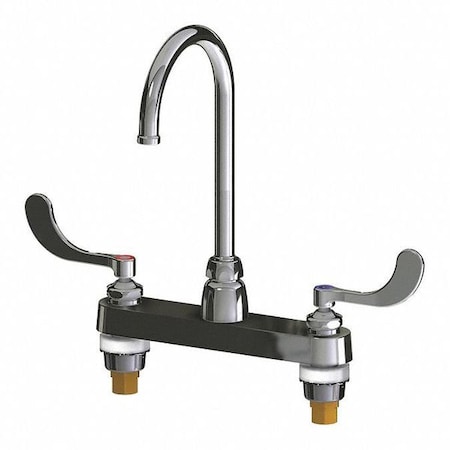 Chicago Faucet Manual Sink Faucet, 8" Mount, Chrome plated 1100-GN2FC317ABCP
