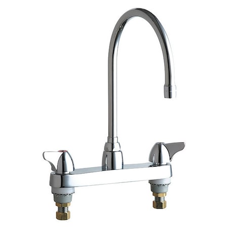Chicago Faucet Manual Sink Faucet, 8" Mount, Chrome plated 1100-GN8AE3ABCP