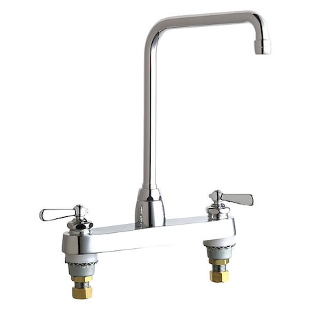 Chicago Faucet Manual Sink Faucet, 8" Mount, Chrome plated 1100-HA8-241ABCP